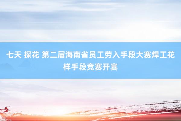 七天 探花 第二届海南省员工劳入手段大赛焊工花样手段竞赛开赛