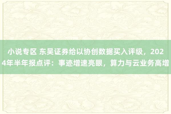 小说专区 东吴证券给以协创数据买入评级，2024年半年报点评：事迹增速亮眼，算力与云业务高增